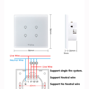 4Gang Tuya Smart Life Interrupteur d'éclairage intelligent Interrupteur en verre intelligent Zigbee Interrupteurs tactiles intelligents 220V Interrupteurs muraux pour hôtel intelligent - Product Image 5