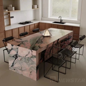 Calacatta đá cẩm thạch đồ nội thất nhà bàn ăn cho nhà bếp phòng ăn hình tròn Bàn cà phê đá hàng đầu bàn ăn bằng đá cẩm thạch - Product Image 6