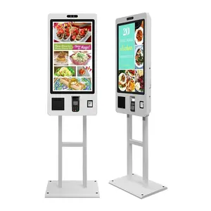 Kiosco con pantalla táctil para pedidos, autoservicio, caja registradora, pago electrónico móvil, máquina de billetes de película