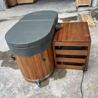 Baignoire ovale en cèdre rouge moderne et acier inoxydable, pour usage intérieur et extérieur, idéale pour la récupération sportive en hôtel, directement de l'usine
