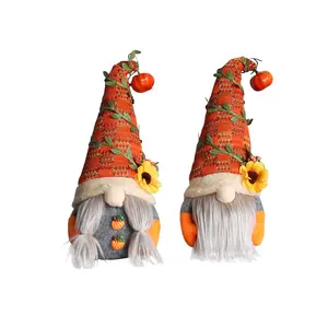 Pas cher Thanksgiving Citrouille Tournesol Poupée Sans Visage Gnome Ornement Fenêtre Décoration Fête De La Récolte Figurine