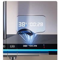 Ensemble de douche intelligent pour salle de bain avec affichage numérique, robinet intelligent chaud/froid, ensemble complet avec pommeau de douche pluie douce, fixation murale en céramique