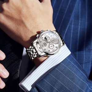   Reloj Deportivo Multifuncional con Fase Lunar, Cronógrafo de Moda, Reloj de Cuarzo de Acero Inoxidable para Hombre, 2889 Estilos Más Vendidos - Product Image 4