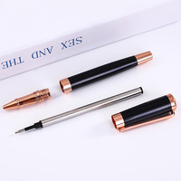Stylo-coffret personnalisé en acier doré et rose, barrette de boules, pas cher, logo gravé, de luxe, cadeau d'encre, nouvelle collection
