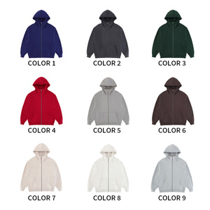 Sweat à capuche surdimensionné de haute qualité 100% coton, fermeture éclair haute, boucles en laine épaisse, personnalisable - Product Image 4