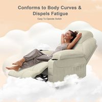 Fauteuil inclinable électrique médical vibrant en tissu beige de type C avec repose-pieds étendu et porte-gobelets – Vente en gros