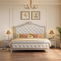 Lit en bois massif de conception nouvelle, luxe léger, lit double queen-size de 1,8 m, lit simple moderne simple avec rangement