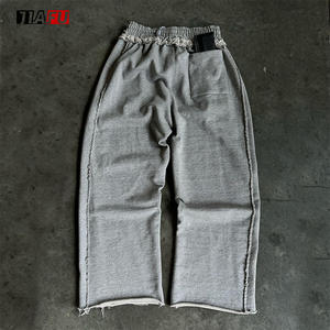 <span class=keywords><strong>Pantaloni</strong></span> Sportivi da <span class=keywords><strong>Uomo</strong></span> a Gamba Larga Personalizzati in <span class=keywords><strong>Cotone</strong></span> di Alta Qualità, Stile Baggy con Elastico in Vita e Cordoncino, per Palestra - Product Image 2