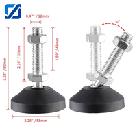 Niveau de réglage industriel en métal en forme de T, réglable, GJ61201 80D M12*80/100/120/150, conforme RoHS, du fournisseur chinois