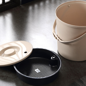 Household Round 6.5L Tea Residue Water Bucket <strong>With</strong> Strainer Small Compost Bucket <strong>Plastic</strong> Waste <strong>Bin</strong> - Product Image 5