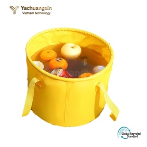 Cubo de Almacenamiento Plegable Amarillo de Tela Oxford Impermeable de 10L, Bolsa Portátil para Picnic y Camping al Aire Libre para Todas las Estaciones - Product Image 4