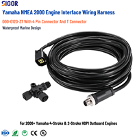 Câble d'interface moteur Yamaha NMEA 2000, faisceau de câblage 000-0120-37 avec connecteur en T 4 broches pour moteur hors-bord F50 F250
