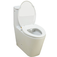 Siège de toilette de bidet de lavage femelle autonettoyant en matériau PP à double buse personnalisé en forme de V avec couvercle chauffant