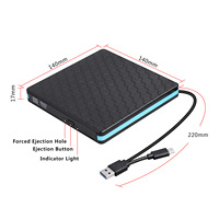 Unidad óptica externa de grabadora de CD DVD +/-RW portátil USB 3,0 y tipo C para computadora portátil, PC, escritorio, MacBook,iMac Unidad de DVD externa