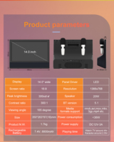 Máquina de Karaoke con 2 Micrófonos Inalámbricos, TV LED Profesional de 1366x768 16:9 para Uso en el Hogar, Campamento y Picnic