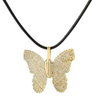 Bijoux fantaisie classique naturel véritable feuille boucles d'oreilles couleurs assorties filigrane recyclé pendentif collier