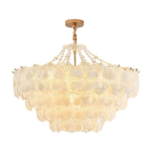 French Cream Style Oval Chandelier Led <b>Light</b> Multi Head Pendant For Living Room Bedroom Home Decor - Product Image 4