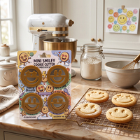 Cortadores de Galletas de Plástico con Forma de Cara Sonriente, Estampador para Fondant, Cortadores de Arcilla Polimérica y Mini Cortadores de Arcilla para Pendientes