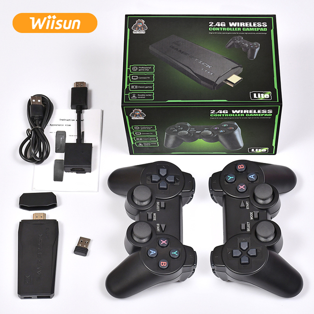 M8 TV Game Console Wiisun HD 4K 64GB 2.4G Wireless Gamepad 20000+ Games Game Stick Children's Christmas Gift Retro Games