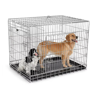 50 #   Ventes en gros de cages pour animaux de compagnie pliables, portables, anti-rouille, faciles à nettoyer, de haute qualité, en métal, avec plateau amovible, pour l'intérieur et l'extérieur