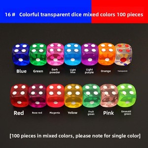 Ensemble de dés polyédriques en acrylique D6 avec des coins carrés, des points multicolores, des jouets et des accessoires, dés de jeu personnalisables pour les jeux DND - Product Image 2