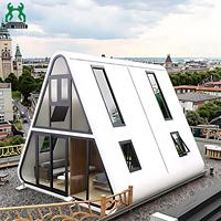 Toilettes portables Junyaoding T7 à structure triangulaire en acier, panneaux sandwich, design contemporain, garantie 1 an pour usage domestique