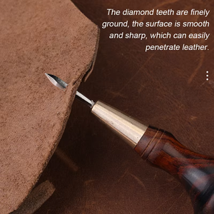 Ahşap Saplı Su Kabağı Deri İşleme Aletleri Manuel Dikiş Sivri Ucu 5/6mm DIY Deri Aletleri El Sanatları Sivri Ucu - Product Image 5