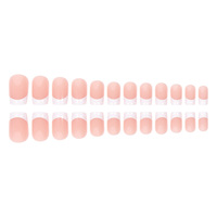 Best-seller Ongles ABS à presser de forme carrée style français, blancs, nus et brillants pour application au doigt, vente en gros d'options disponibles
