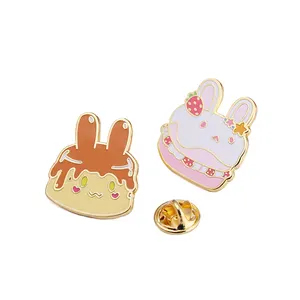 Animal Pins Enamel Animal Cartoon Cute Gold Carton Rabbit Custom Hard Enamel Pin