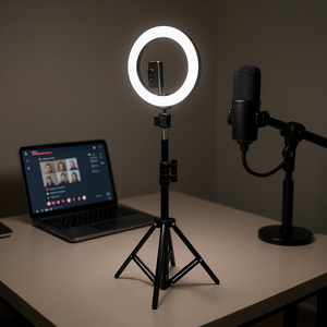 Neewer Anneau lumineux pour selfie de 10 pouces avec trépied de 76 pouces, support universel pour téléphone, équipement de diffusion en direct - Product Image 2