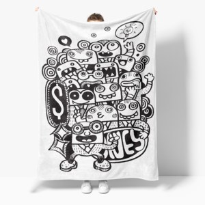 Couverture à Dessiner - C'est une couverture cadeau qui aide à soulager le stress et convient pour la relaxation et le divertissement DIY (dessin animé) - Product Image 4
