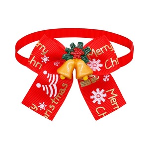 Ensemble de collier pour chien avec nœud papillon de Noël, en polyester doux et réglable, pour petits chiens, style hiver et fêtes - Product Image 5