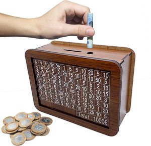 Wooden Save Money Box Piggy Bank Baby First Coin Saving Box Money for Teenagers House Shape