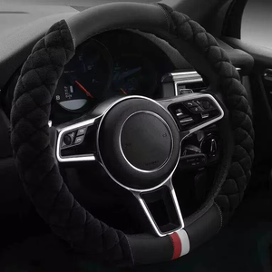 غطاء عالمي للسيارة غطاء مقبض داخلي للسيارة غطاء مقبض دائري قطيفة كريستالي للشتاء - Product Image 3
