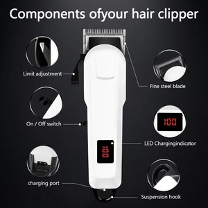 Ensemble de tondeuses à cheveux avec lames en acier inoxydable et 4 peignes de guidage, pour usage domestique et en salon, outil de toilettage sans fil rechargeable - Product Image 2