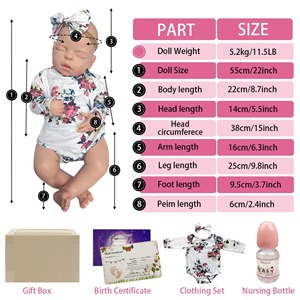 Poupées de bébé nouveau-né réalistes en silicone, corps entier, 22 pouces, aspect réaliste, endormies, anatomiquement correctes, <span class=keywords><strong>bébés</strong></span> <span class=keywords><strong>reborn</strong></span> garçons pour enfants de 3 ans et plus - Product Image 5