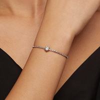 Bracelet Hip Hop de haute qualité S925 bijoux en argent lien cubain 1carat personnalisé taille brillant Bracelet en diamant Moissanite pour les femmes