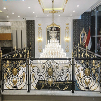 Designs de rampes d'escalier en fer forgé de style victorien de luxe par JXY, résistantes à la rouille, garantie de 5 ans pour la maison