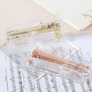 Transparent Stapler Rose Gold Silver Gold Medium Size Office Use 12mm Binding Capacity Square Head Design For Paper Fastening - Product Image 2