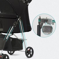 Chariot pliable pour chien en tube d'acier personnalisé, poussette pour animaux de compagnie en tissu de lin pour petits chiens et chats