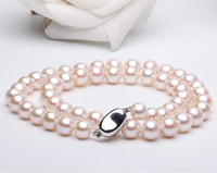 Perles d'eau douce naturelles blanches en gros, perles enfilées pour la fabrication de colliers et de bracelets