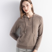 Pulls blancs à demi-zip en laine pour femme, à manches longues, chauds et confortables
