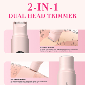 เครื่องโกนขน 2 in 1 สำหรับผู้หญิง ไร้สาย กันน้ำ IPX6 หัวโกนคู่ สำหรับโกนขนบิกินี่ ขนบริเวณจุดซ่อนเร้น ขนรักแร้ ขนขา ใช้ในบ้าน - Product Image 3
