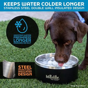 Tazón de Agua para <span class=keywords><strong>Perros</strong></span> <span class=keywords><strong>y</strong></span> Gatos de Acero Inoxidable Master Pet Supply, 128 oz, Resistente, Doble Pared Aislada, Antideslizante, Libre de BPA, Duradero, Antioxidante - Product Image 4