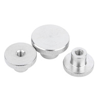 DIN 466 Type 304 haute performance #   Écrou moleté surélevé en acier inoxydable, molette moletée, bouton de préhension