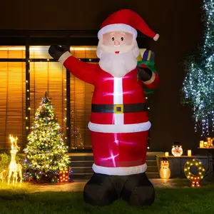 Papá Noel inflable de Navidad con gran árbol de Navidad y perro, decoración inflable para patio, decoración inflable de Navidad