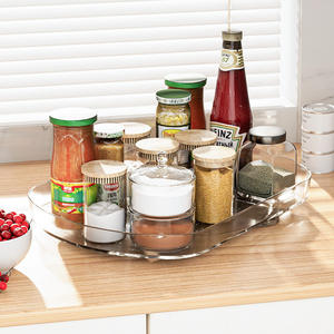 Lazy Susan: votre organisateur de rangement pour réfrigérateur ultime Crystal - Clear Rectangulaire Rotation à 360 degrés - Product Image 6