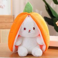 Conejo de Peluche Blanco, Juguete de Peluche Suave, Venta al por Mayor de Animales de Peluche, Nuevo Juguete de Peluche de Conejo Transformable en Fresa
