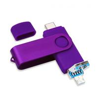 Unidad Flash USB 2.0 OTG Multifunción 3 en 1 con Tipo-C para Windows, iOS, Android y Más, en Stock, con Certificación CE, RoHS y FCC