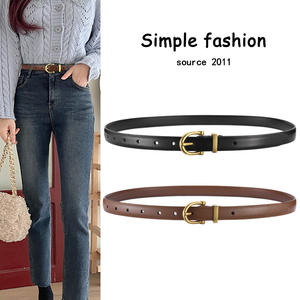 Cinturón <span class=keywords><strong>de</strong></span> <span class=keywords><strong>mujer</strong></span> Nuevos pantalones <span class=keywords><strong>vaqueros</strong></span> decorativos Pin Hebilla Cinturón Casual Todo-fósforo Estilo Ins Pantalones simples con fino elegante - Product Image 3